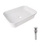 Купить Раковина Накладная Qtap Virgo N 560x380x130 мм, White, Прямоугольная + Донный Клапан Pop-up Pu02 QT18116308W48462