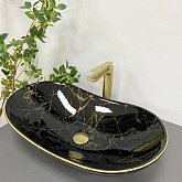Купить Умывальник (Раковина) VBI Turin Marble Black Glossy Накладной VBI-011505