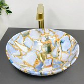 Купить Умывальник (Раковина) VBI Parma Marble Blue Glossy Накладной VBI-011016