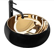 Купити Умивальник (Раковина) REA Luna Black Matt Gold Накладний REA-U3306