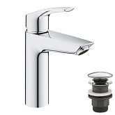 Купить Grohe Eurosmart New Однорычажный Смеситель для Раковины M-Size + Нажимной Донный Клапан 23923003
