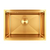 Купить Мойка Nett NGS-5742 570Х420Х230 Золотая с Декором под Столешницу из Нержавеющей Стали