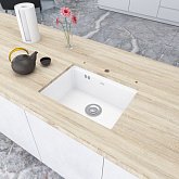 Купить Мойка Nett NW-5742 570Х420Х230 Белая под Столешницу 1.5 мм из Нержавеющей Стали