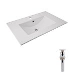 Купить Раковина Врезная Мебельная Qtap Albatross 720x460x180 мм, White, Прямоугольная + Донный Клапан Pop-up Pu02o QT01113070CW148474