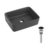 Купить Раковина Накладная Прямоугольная Qtap Tern 480x370x135 мм, Anthracite, с Донним Клапаном QT17116069AN
