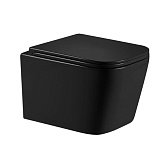 Купити Унітаз Підвісний Qtap Crow Ultra Quiet 485×340×290 мм, Matt Black, з Сидінням Slim Duroplast - Soft-Close - Quick Release QT05335171MB