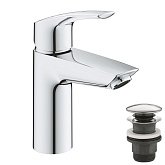 Купить Grohe Eurosmart New Однорычажный Смеситель для Раковины S-Size + Нажимной Донный Клапан 23922003