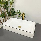 Купить Умывальник (Раковина) VBI Triest White Black Edge Накладной VBI-012710