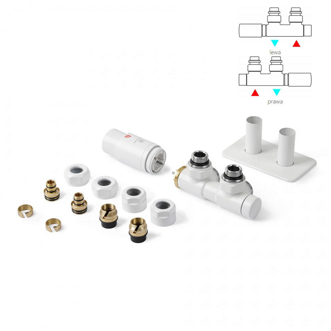 Комплектующие Комплект Вентилей Terma Twins ZX TGETTWINPKS96 2TGETBM001 Белый МАТ Правый фото 1