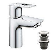 Купити Grohe Bauloop New Одноважільний Змішувач для Раковини S-Size + Нажимний Донний Клапан 23878001