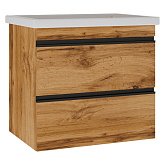 Купити Тумба Devit Frame 753065O Натуральний Дуб 65См з Раковиною та Сифоном 650Х455Х600