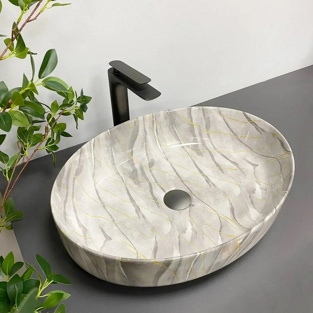 Раковины Умывальник (Раковина) VBI Udine Stone Glossy Накладной VBI-012102 фото 1