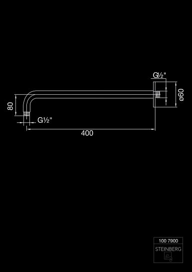 Душевая программа Steinberg 100 7900 Кронштейн для Душа 400 мм, Хром фото 13