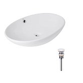 Купить Раковина Накладная Овальная Qtap Dove 635x420x150 мм White + Донный Клапан Pu02o QT06113077WN47309