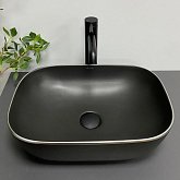 Купить Умывальник (Раковина) VBI Ravenna Black Matt Silver Edge Накладной VBI-011229