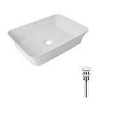 Купить Раковина Накладная Прямоугольная Qtap Virgo 490х350х110 мм White + Донный Клапан Pu02 QT18112261WN47305