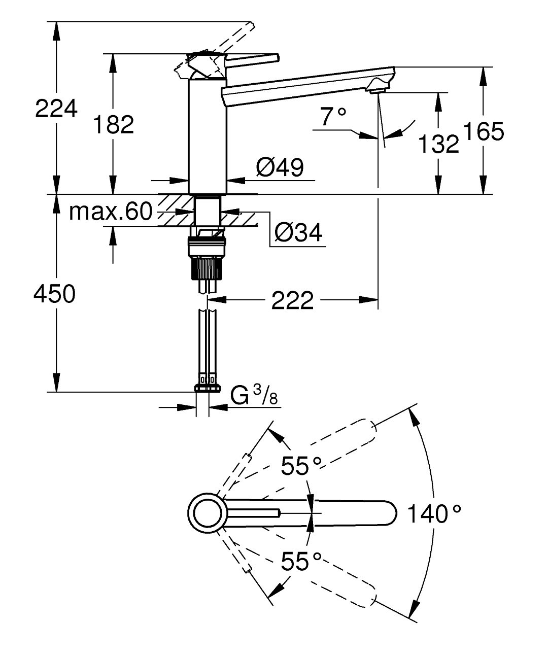 Смесители Grohe Bauclassic Одноважільний Змішувач для Мийки 30576000 фото 13