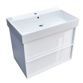 Купити Тумба Devit Quadra 083070W 70 Біла Глянцева з Умивальником та Сифоном 704Х450Х603