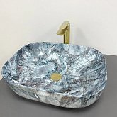Купить Умывальник (Раковина) VBI Bergamo Blue Tourmaline Glossy Накладной VBI-012504