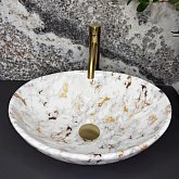 Купить Умывальник (Раковина) VBI Parma S Marble White Glossy Накладной VBI-011031
