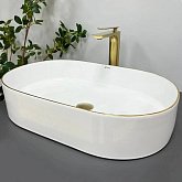 Купить Умывальник (Раковина) VBI Verona 60 White Gold Edge Накладной VBI-011308