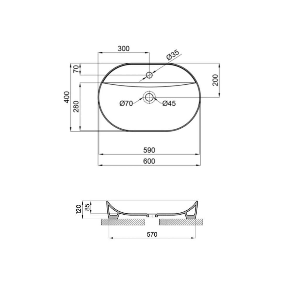 Раковины Раковина Qtap Scorpio 600х400х120 White QT14118045W фото 19