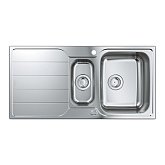 Купить Grohe Мойка для Кухни 1000 X 500 мм с Эксцентриком, 2 Чаши, Матовая 31572Sd1