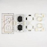 Розетка Скрытого Монтажа Двойная Белая под Плитку фото