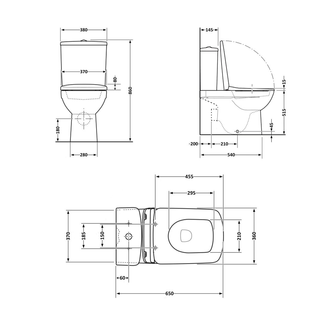 Унитазы Унитаз-компакт Qtap Crow Eco Безободковый с Сиденьем Soft-Close QTCRO27W48750 фото 41