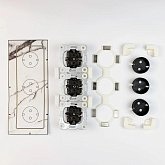 Розетка Скрытого Монтажа Тройная Черная под Плитку фото