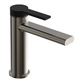 Купити Змішувач Devit Hb-Gr4011G для Раковини без Донного Клапану, Кольору Brushed Gun Metal з Чорною Матовою Ручкою