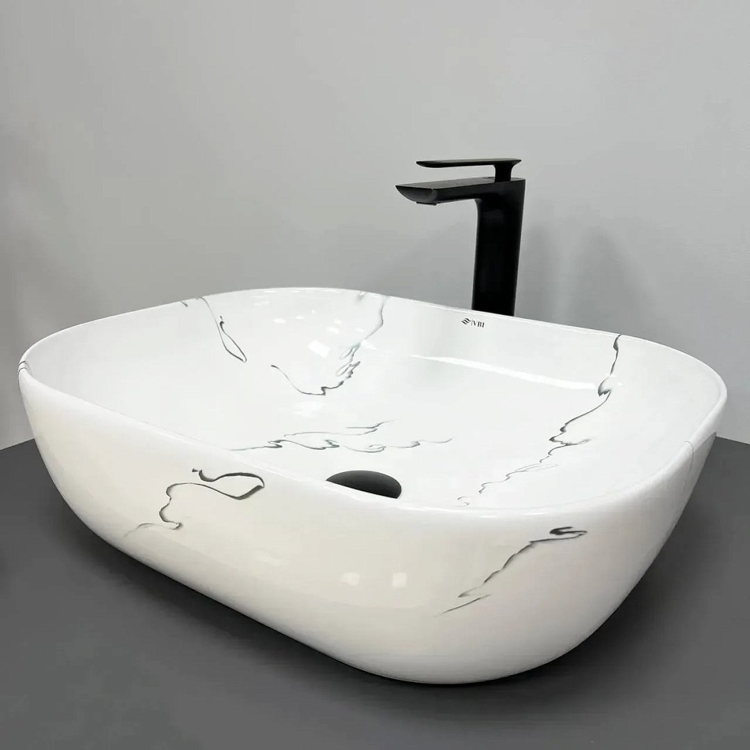 Раковины Умывальник (Раковина) VBI Bergamo Marmo Glossy Накладной VBI-012501 фото 1