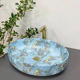 Купить Умывальник (Раковина) VBI Udine Marble Blue Matt Накладной VBI-012103