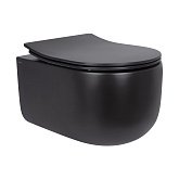 Купить Унитаз Подвесной Qtap Taurus Безободковый с Сиденьем Soft-Close QT2433084EUQMB