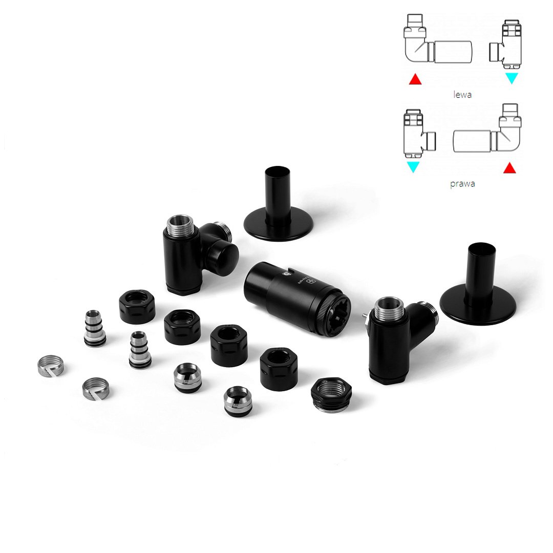 Комплектующие Комплект Вентилей Terma Integra SX TGETINTEPK9M5 2TGETCM006 Черный МАТ Правый фото 1