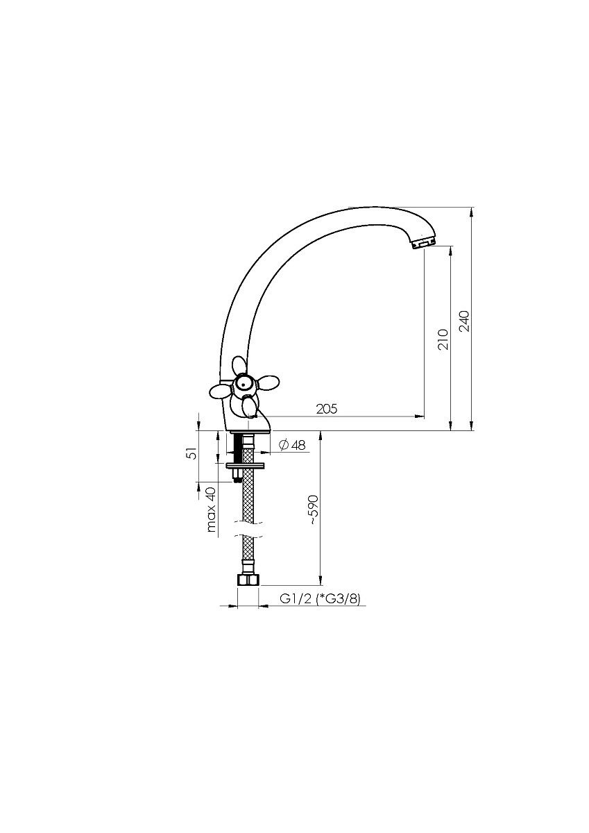 Смесители Смеситель "Елка" Rubineta Milano-8 Cross (Lux) M8T006 фото 15