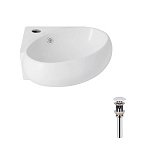 Купить Раковина Подвесная Угловая Овальная Qtap Leo N 380x360x130 мм White + Донный Клапан Pu02o QT11115010WN47331