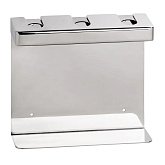 Купити Потрійний Тримач для Дозатора Мила Bemeta 146109471 Квадратний, Полірований до Комплектації Пластиковими Пляшками, Нержавіюча Сталь