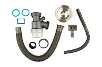 Сифон для Мойки на Кухню из Нержавейки с Переливом Колбой Dks-99 фото