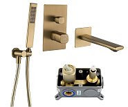 Купить Смеситель для Ванны Laveo Tores BVT_G11P Champagne Gold с Блоком Скрытого Монтажа
