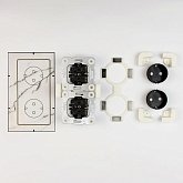 Купить Розетка Скрытого Монтажа Двойная Черная под Плитку