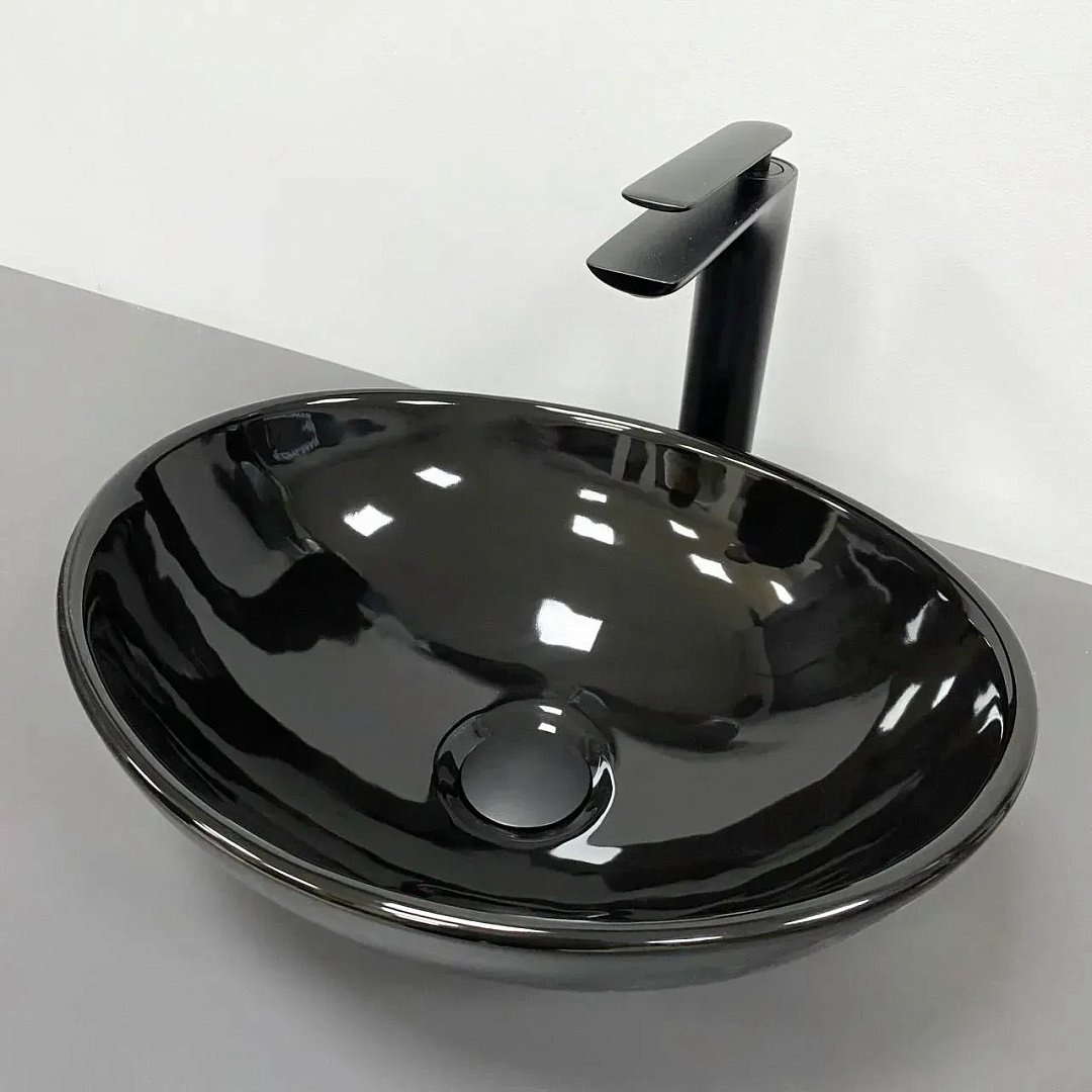 Раковины Умывальник (Раковина) VBI Parma Black Glossy Накладной VBI-011021 фото 1