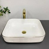 Купить Умывальник (Раковина) VBI Palermo White Rose Gold Edge Накладной VBI-012307