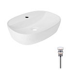 Купить Раковина Накладная Овальная Qtap Scorpio 500x380x120 мм White + Донный Клапан Pu02 QT14112202WN47313
