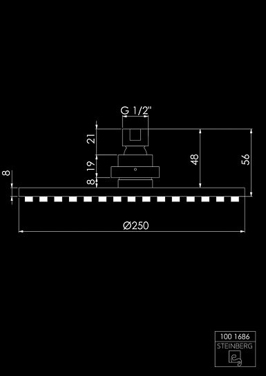 Душевая программа Steinberg 100 1686 Верхний Душ 250 мм, Хром фото 12