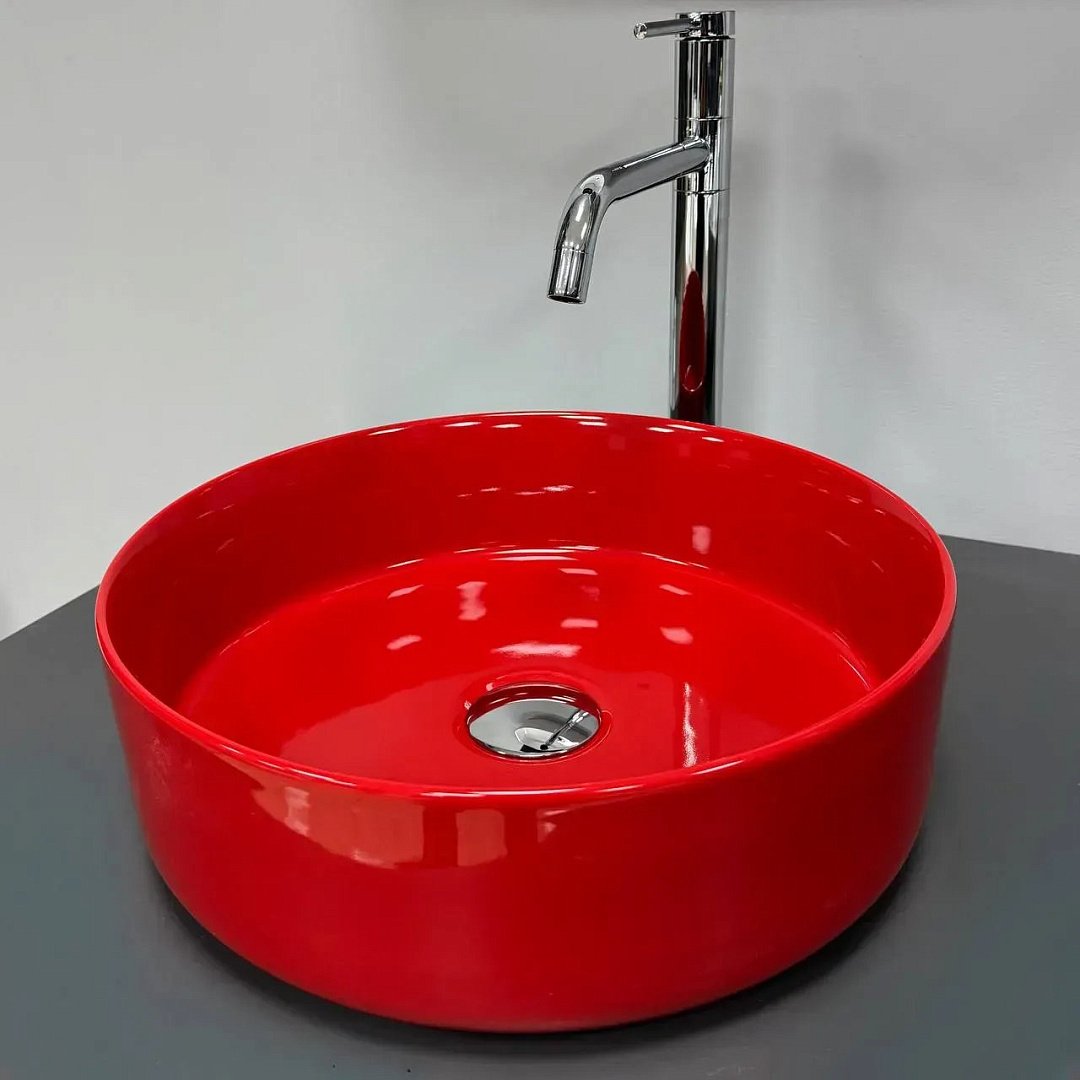 Раковины Умывальник (Раковина) VBI Prato Red Glossy Накладной VBI-011416 фото 1