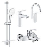 Купить Grohe Набор Смесителей Eurosmart 4 в 1 для Ванны и Кухни Ua123248M3