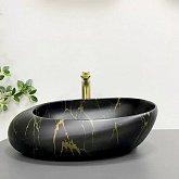 Купить Умывальник (Раковина) VBI Valiano Marble Black Matt Накладной VBI-016101