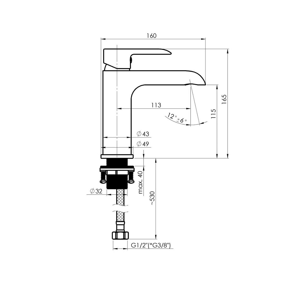 Смесители Смеситель для Умывальника Rubineta Ultra-18 (N) (Bk) U80068N фото 15