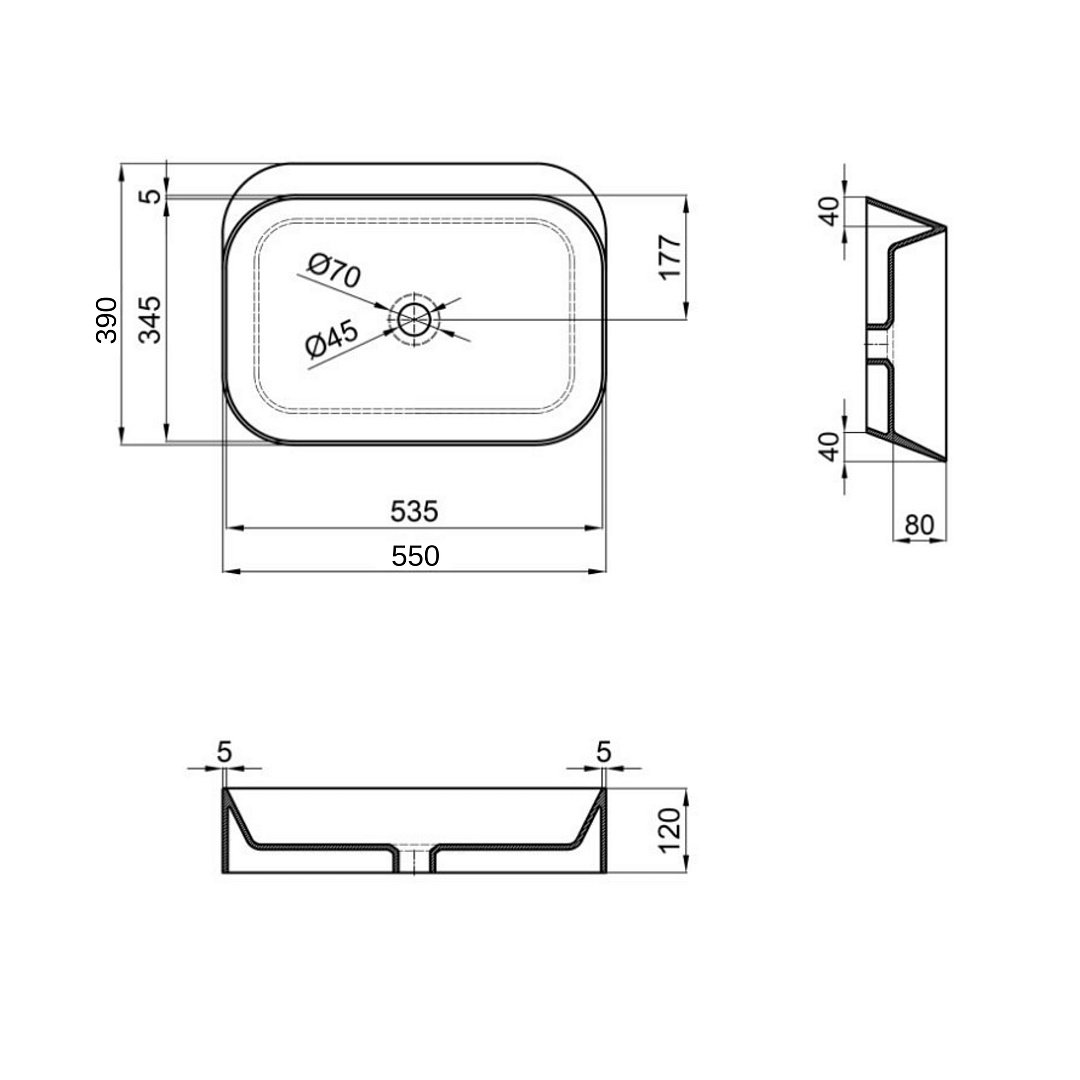 Раковины Раковина-Чаша Qtap Scorpio 550х390х120 Matt Black QT14112243MBN фото 19